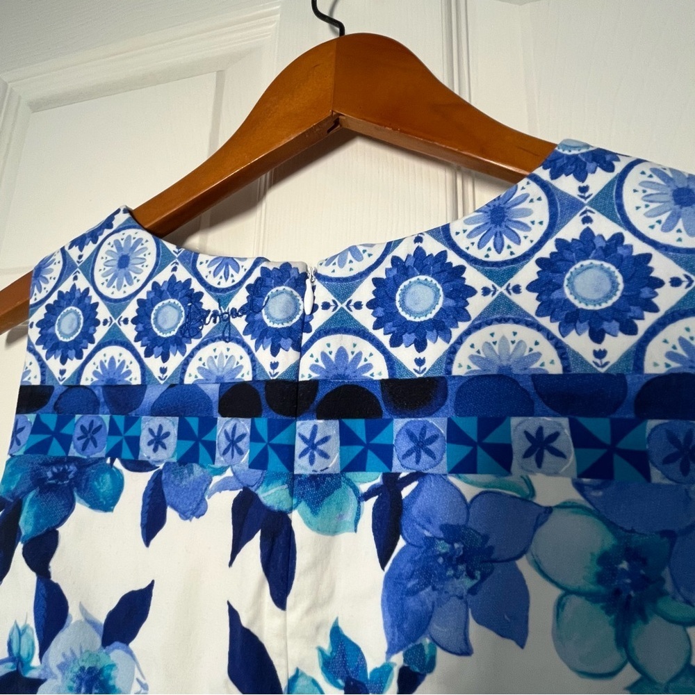 Desigual Floral Blue and White Mini Dress Size 38 or Small - Picture 6 of 13